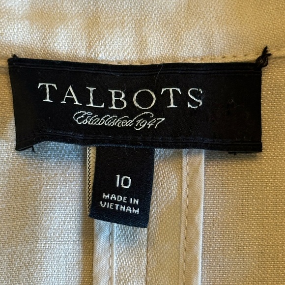 Talbots | Beige/Cream Linen Blend “Kate Fit” Button Front Blazer, Size 10 - Picture 9 of 10